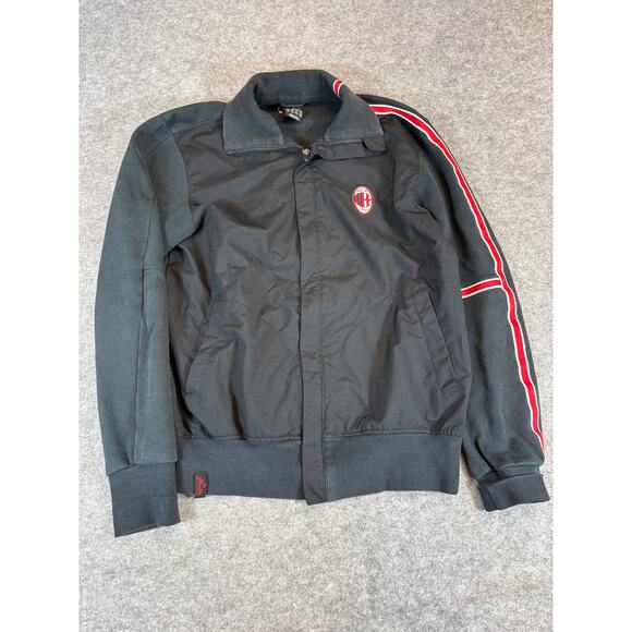 VINTAGE Adidas AC Milan Track Jacket Mens Medium Black Full Zip Soccer Football - Picture 1 of 10
